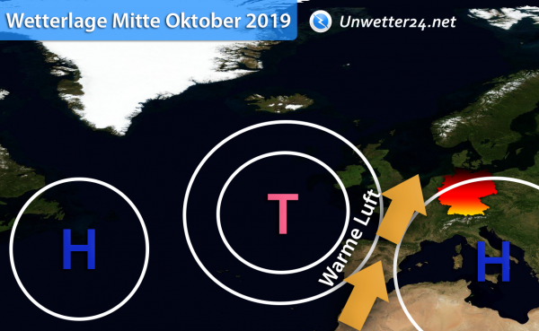 Wetterlage Mitte Oktober 2019