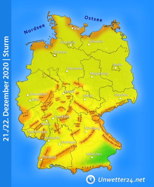 Stürmisch 21. und 22. Dezember 2020