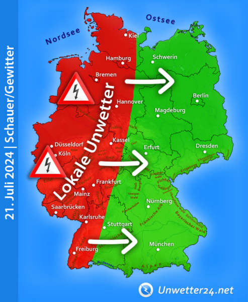 Schwere Gewitter am 21. Juli 2024