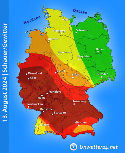 Gewitter mit extremem Platzregen Mitte August 2024