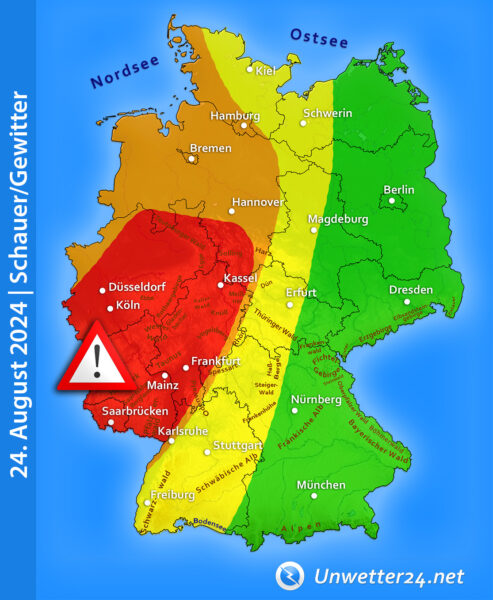 Gewitter mit orkanartigen Böen am 24. August 2024