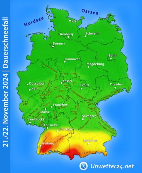 Schnee am 21. und 22. November 2024