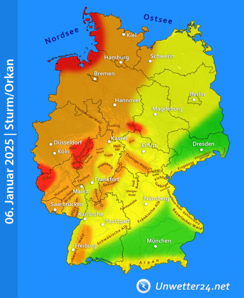 Sturm Bernd Dreikönigstag 2025