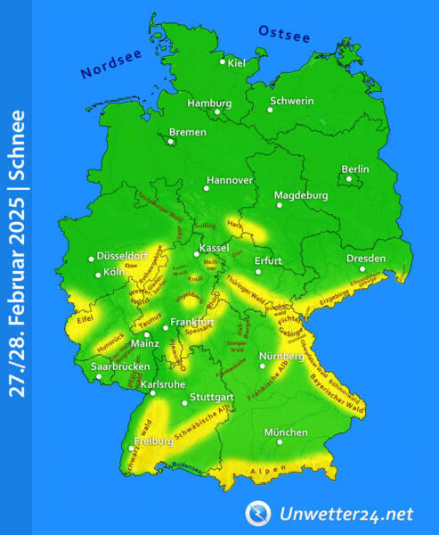 Schnee Ende Februar 2025